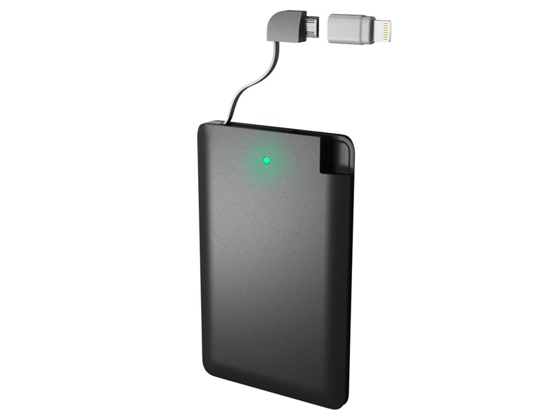Card shape built-in cable Power Bank